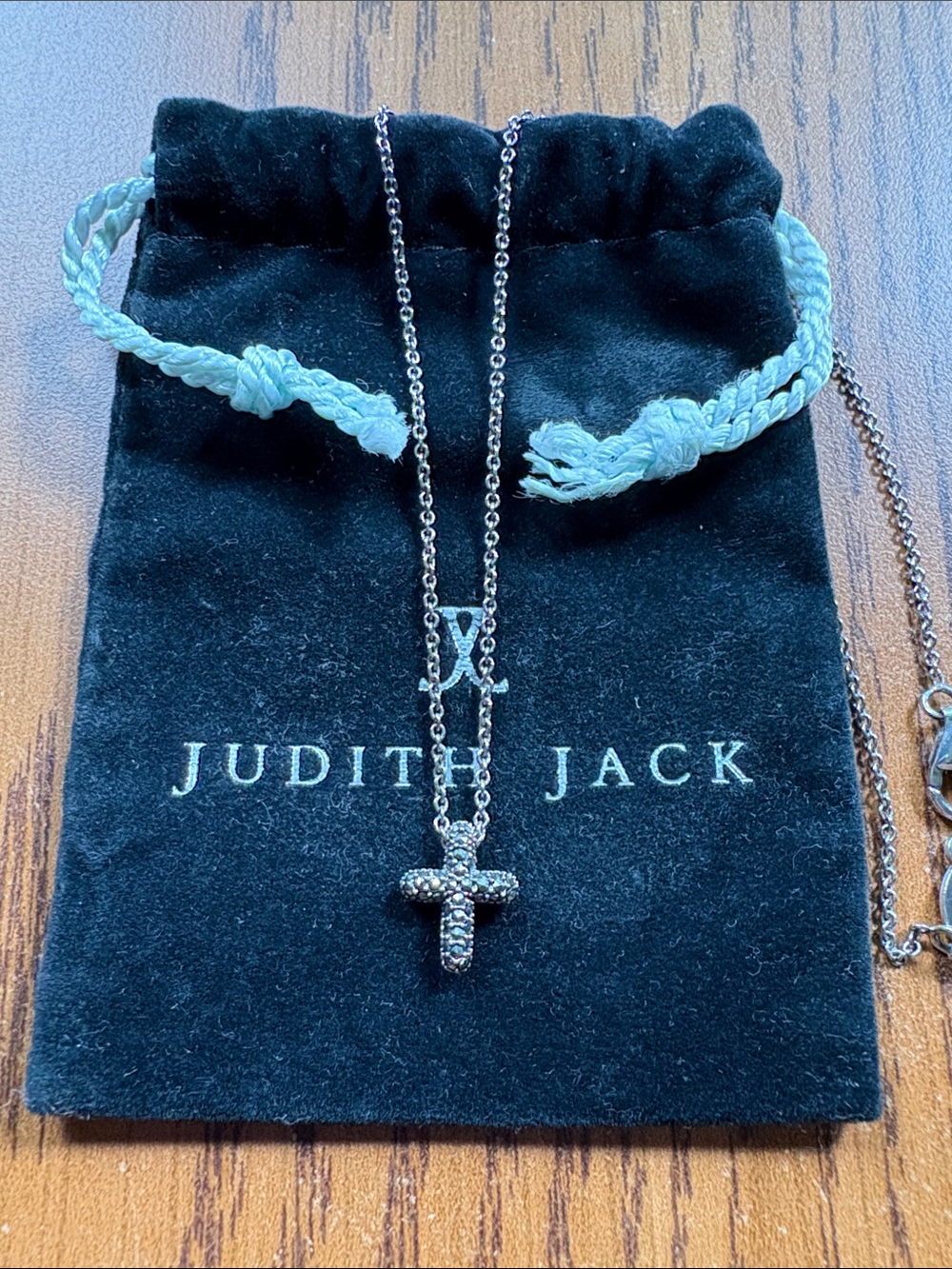 Judith Jack Crystal Pave Cross Necklace in Sterling Silver